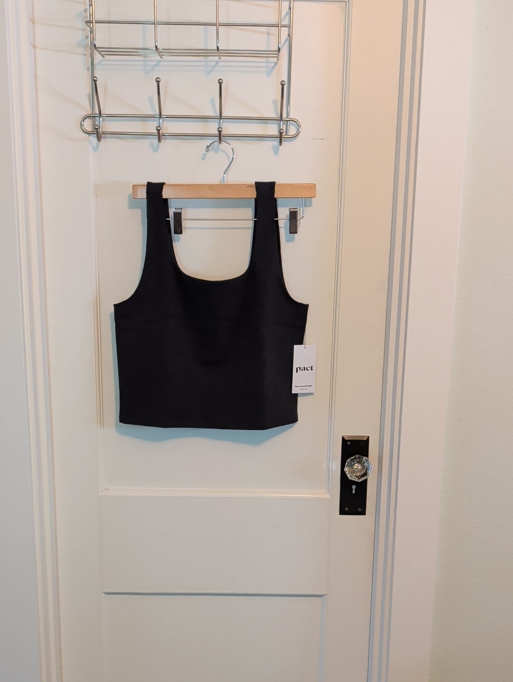 NWT Pact square neck crop tank L